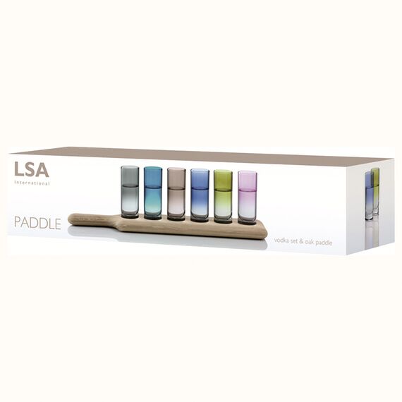 Набор стопок на деревянной подставке Paddle, 40 см, разноцветный, 6 шт., LSA International, изображение 2