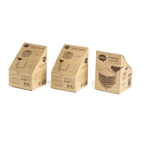 Набор подставок под чашки Sparrow, белый с зеленым, Qualy, изображение 4