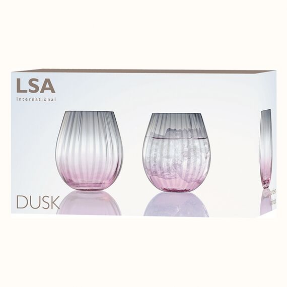 Набор низких стаканов Dusk, 425 мл, розово-серый, 2 шт., LSA International, изображение 5