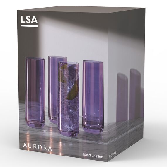 Набор стаканов Aurora, 420 мл, фиолетовый, 4 шт., LSA International, изображение 4