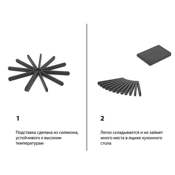 Набор подставок под горячее Fanfare, черный, 2 шт., Umbra, изображение 10