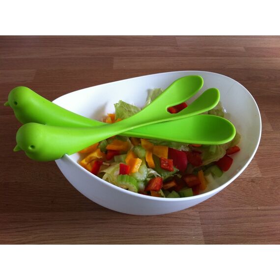 Салатница с ложками Sparrow белая, Qualy, изображение 2