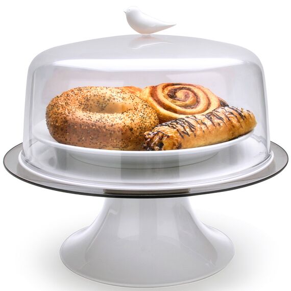 Тортовница Sparrow белая, Qualy