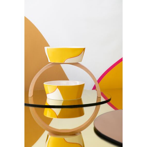 Набор из двух салатников горчичного цвета с авторским принтом из коллекции Freak Fruit, 16см, Tkano, изображение 6