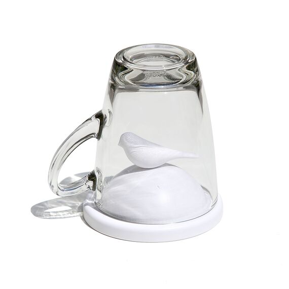 Чашка с крышкой Sparrow, белая, Qualy