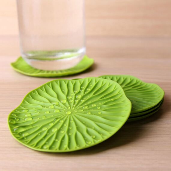 Подставки под бокалы 2 шт Lotus зеленый, Qualy, изображение 3