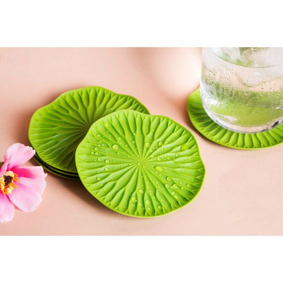 Подставки под бокалы 2 шт Lotus зеленый, Qualy, изображение 4