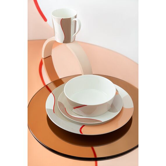 Набор из двух тарелок бежевого цвета с авторским принтом из коллекции Freak Fruit, 22см, Tkano, изображение 6