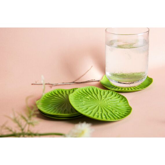 Подставки под бокалы 2 шт Lotus зеленый, Qualy, изображение 5