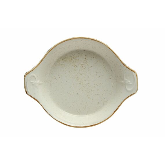 Форма для запекания d 15 см h 3,6 см (L с ручками 18 см) фарфор цвет бежевый Seasons, Porland