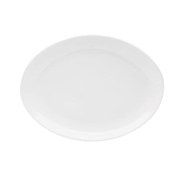 Тарелка овальная без рима 36 CM, Белый                     , Porland