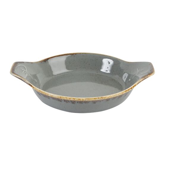 Форма для запекания d 17 см h 4 см (L c ручками  22 см) фарфор цвет темно-серый Seasons, Porland