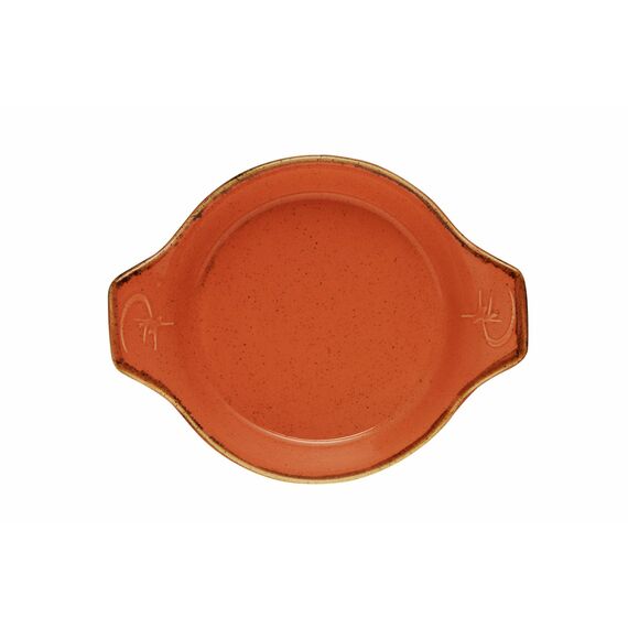 Форма для запекания d 15 см h 3,6 см (L с ручками 18 см) фарфор цвет оранжевый Seasons, Porland