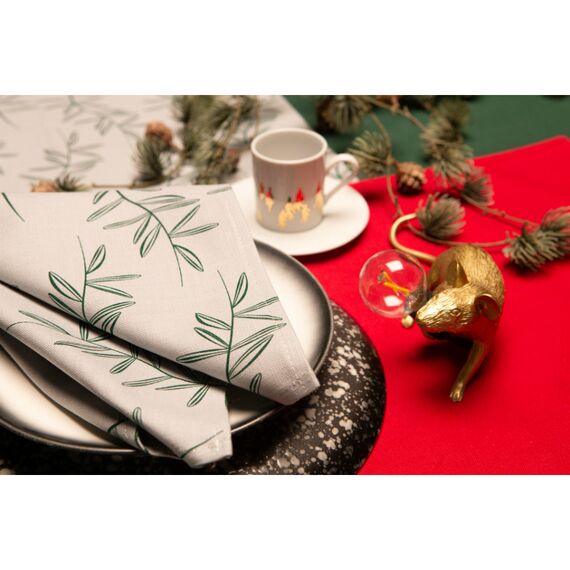 Салфетка под приборы красного цвета из хлопка Russian North, 35х45 см, Tkano, изображение 5