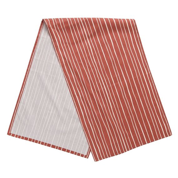 Дорожка на стол из хлопка терракотового цвета с принтом Полоски из коллекции Prairie, 45х150 см, Tkano, изображение 6