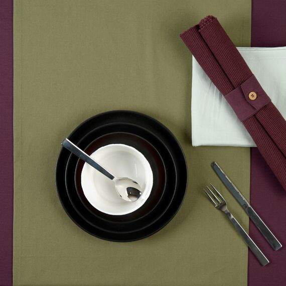 Дорожка на стол оливкового цвета из коллекции Wild, 45х150 см, Tkano, изображение 3