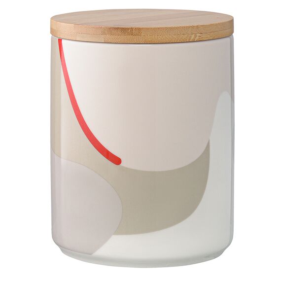 Банка для хранения бежевого цвета с авторским принтом из коллекции Freak Fruit, 1,25л, Tkano