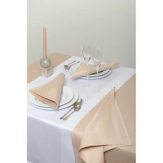 Дорожка белого цвета с фактурным рисунком из хлопка из коллекции Essential, 53х150см, Tkano, изображение 4