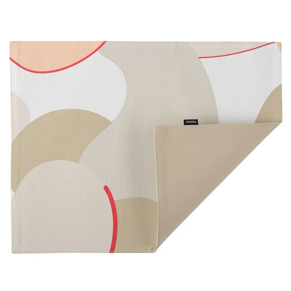 Салфетка двухсторонняя под приборы из хлопка бежевого цвета с авторским принтом из коллекции Freak Fruit, 35х45 см, Tkano