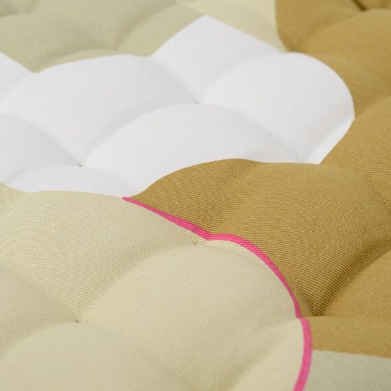 Подушка на стул из хлопка горчичного цвета с авторским принтом из коллекции Freak Fruit, 40х40 см, Tkano, изображение 2