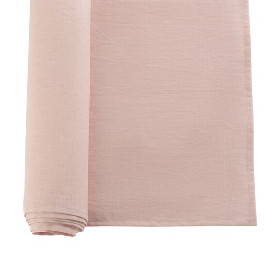 Дорожка на стол из умягченного льна с декоративной обработкой цвета пыльной розы Essential, 45х150, Tkano, изображение 4
