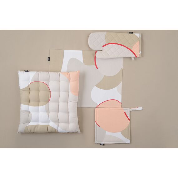 Салфетка двухсторонняя под приборы из хлопка бежевого цвета с авторским принтом из коллекции Freak Fruit, 35х45 см, Tkano, изображение 5