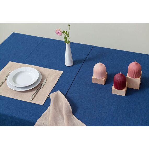 Дорожка на стол из стираного льна синего цвета из коллекции Essential, 45х150 см, Tkano, изображение 5