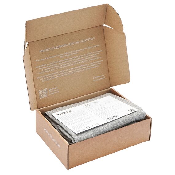 Набор из двух вафельных полотенец изо льна серого цвета из коллекции Essential, 50х70 см, Tkano, изображение 7