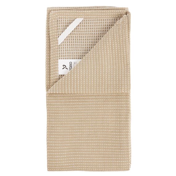 Набор из двух кухонных вафельных полотенец  бежевого цвета из коллекции Essential, 50х70 см, Tkano, изображение 4