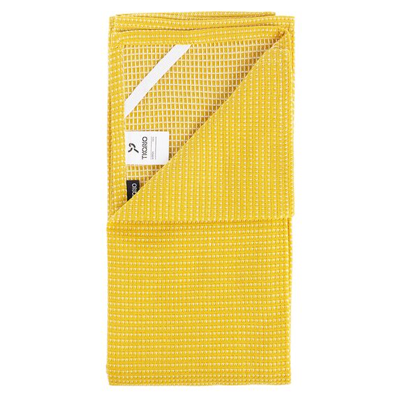 Набор из двух кухонных вафельных полотенец горчичного цвета из коллекции Essential, 50х70 см, Tkano, изображение 3