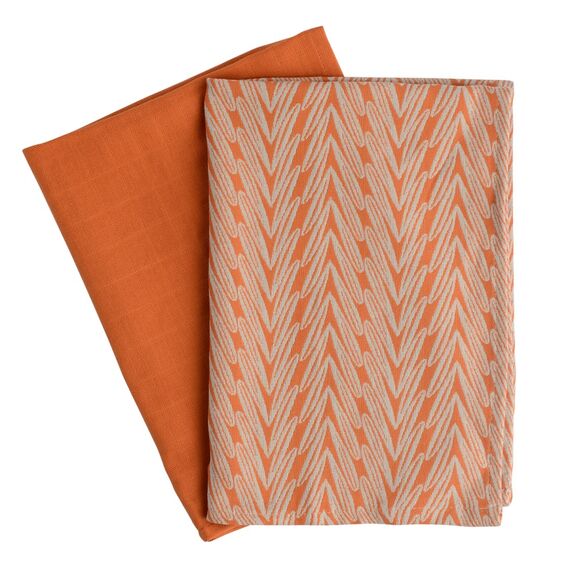 Набор муслиновых кухонных полотенец с графичным принтом Колосья Russian North, 50х70 см, Tkano