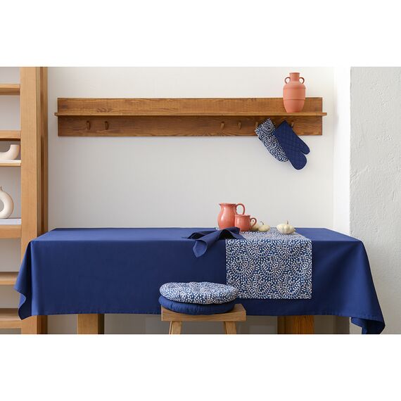 Подушка на стул круглая из хлопка темно-синего цвета из коллекции Essential, 40 см, Tkano, изображение 3