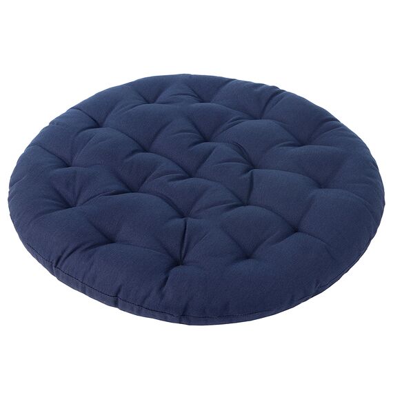 Подушка на стул круглая из хлопка темно-синего цвета из коллекции Essential, 40 см, Tkano, изображение 5