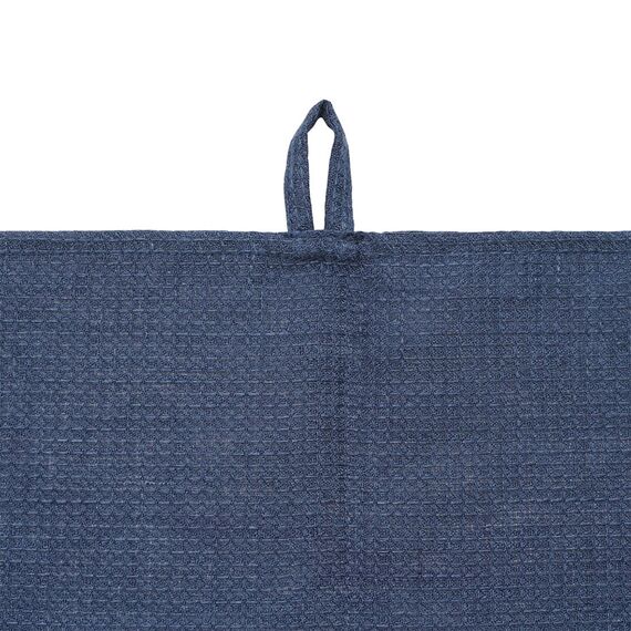 Набор из двух вафельных полотенец изо льна темно-синего цвета из коллекции Essential, 50х70 см, Tkano, изображение 7