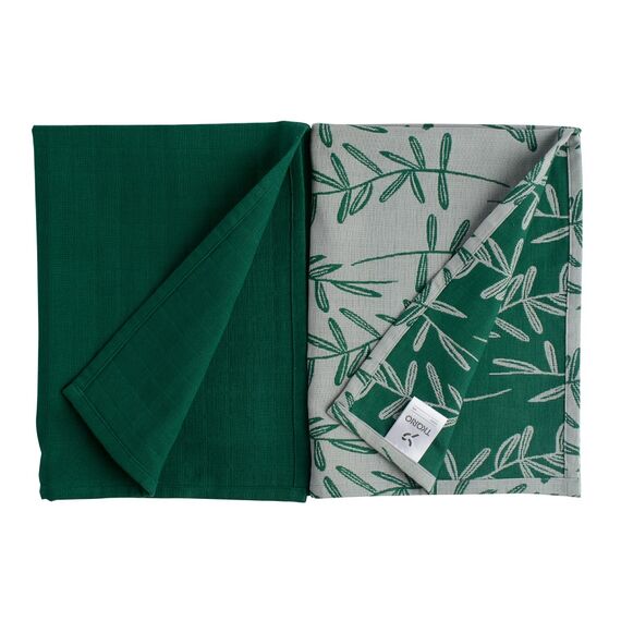 Набор муслиновых кухонных полотенец с графичным принтом Папоротник Russian North, 50х70 см, Tkano, изображение 3