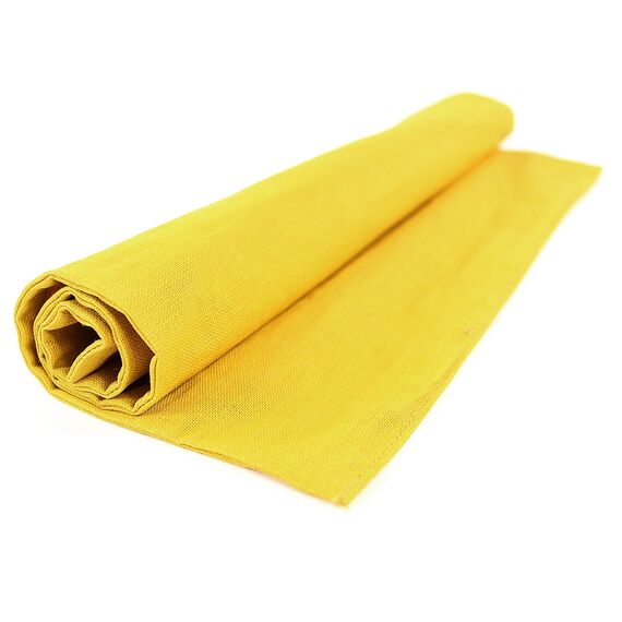 Салфетка под приборы из умягченного льна с декоративной обработкой горчичный Essential, 35х45 см, Tkano, изображение 4