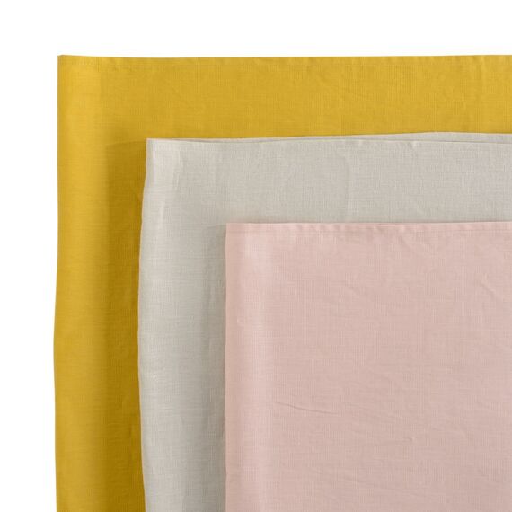 Дорожка на стол из умягченного льна с декоративной обработкой горчичного цвета Essential, 45х150 см, Tkano, изображение 2