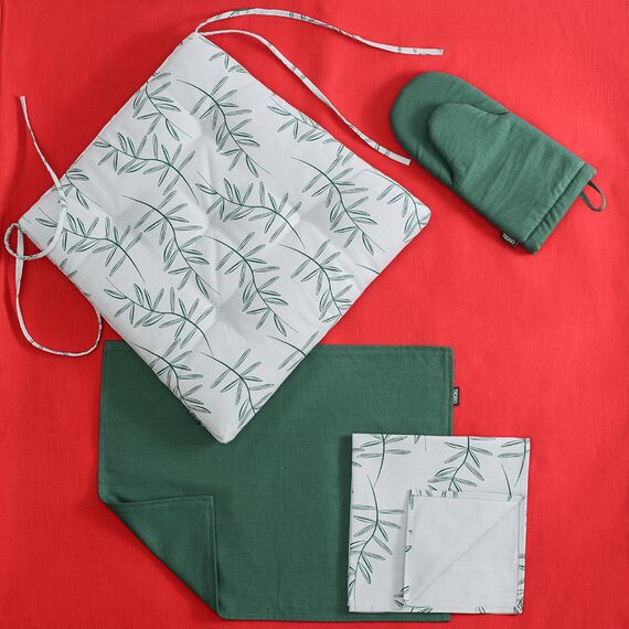 Подушка на стул из хлопка с графичным принтом Папоротник Russian North, 40х40х4 см, Tkano, изображение 4