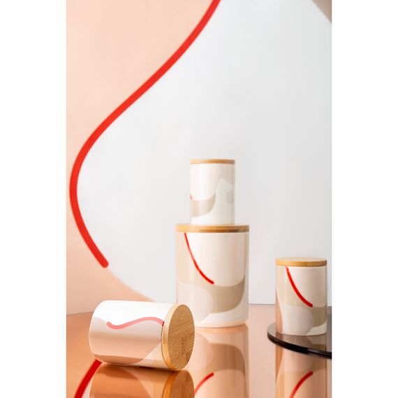 Банка для хранения бежевого цвета с авторским принтом из коллекции Freak Fruit, 1,25л, Tkano, изображение 6