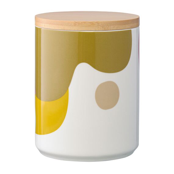 Банка для хранения горчичного цвета с авторским принтом из коллекции Freak Fruit, 1,25л, Tkano, изображение 3