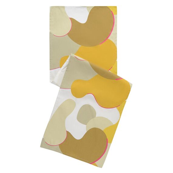 Дорожка на стол из хлопка горчичного цвета с авторским принтом из коллекции Freak Fruit, 45х150 см, Tkano, изображение 2