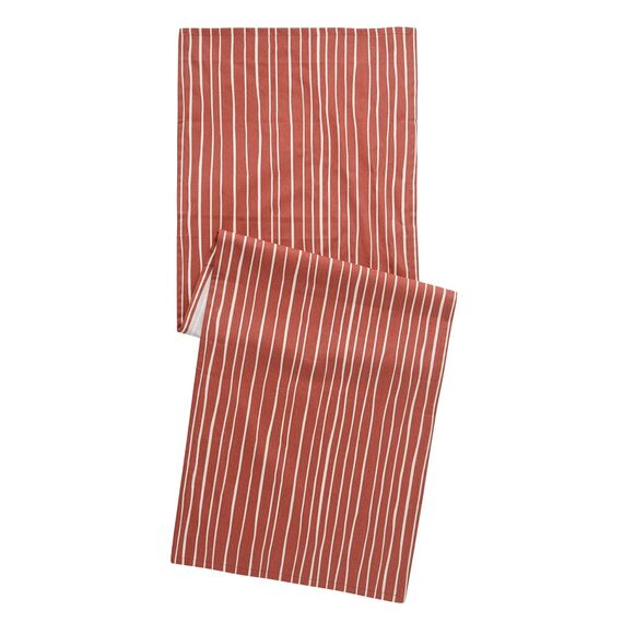 Дорожка на стол из хлопка терракотового цвета с принтом Полоски из коллекции Prairie, 45х150 см, Tkano, изображение 5