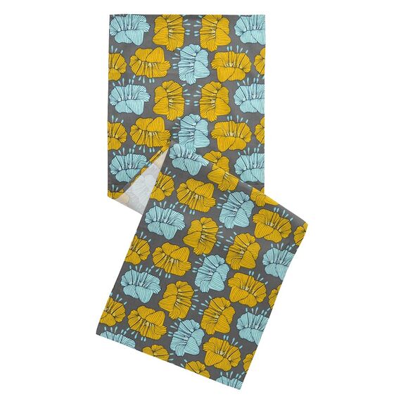 Дорожка на стол из хлопка серого цвета с принтом Цветы из коллекции Prairie, 45х150 см, Tkano, изображение 2