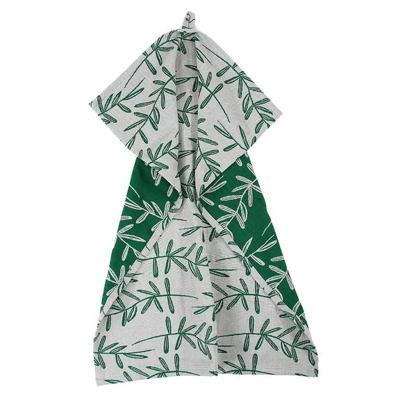 Набор муслиновых кухонных полотенец с графичным принтом Папоротник Russian North, 50х70 см, Tkano, изображение 4