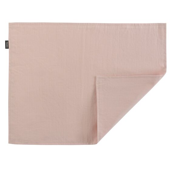 Салфетка под приборы из умягченного льна с декоративной обработкой пыльная роза Essential, 35х45 см, Tkano