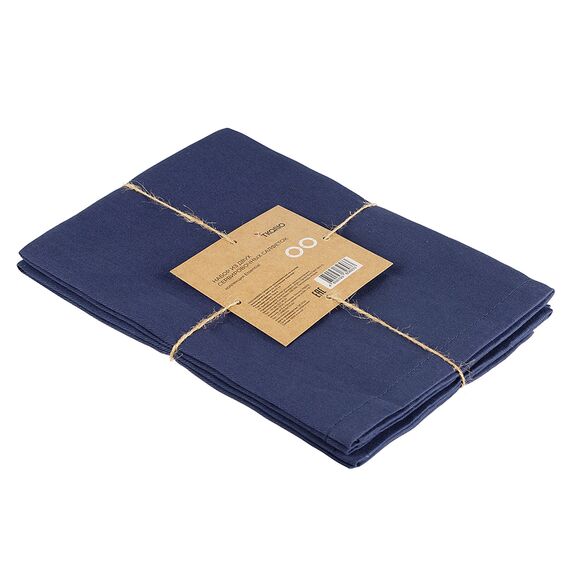 Набор из двух салфеток сервировочных из хлопка темно-синего цвета из коллекции Essential, 45х45 см, Tkano, изображение 6