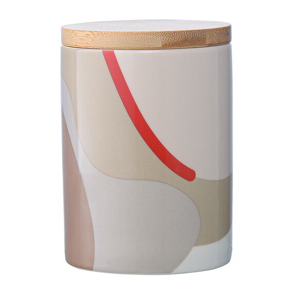 Банка для хранения бежевого цвета с авторским принтом из коллекции Freak Fruit, 275мл, Tkano