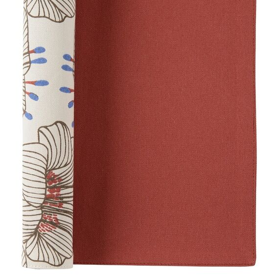 Салфетка двухсторонняя под приборы из хлопка терракотового цвета с принтом Цветы из коллекции Prairie, 35х45 см, Tkano, изображение 3