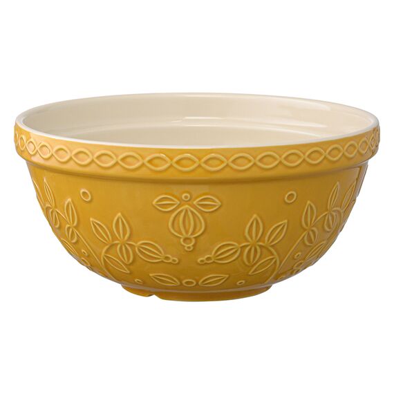 Миска горчичного цвета с рельефным узором Ягоды Тайги из коллекции Russian North, 1,5 л, Tkano