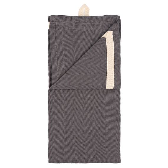 Набор из двух кухонных полотенец саржевого плетения серого цвета из коллекции Essential, 50х70 см, Tkano, изображение 3